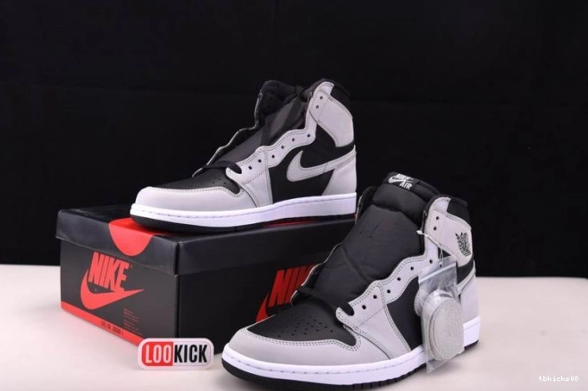 Reps TBkick Air Jordan 555088-035 Smoke Grey 1 Retro Light High White Black 0815